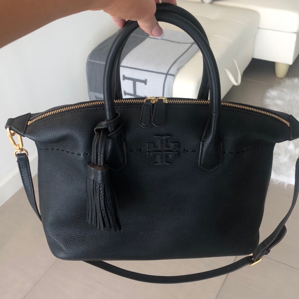 Tory Burch Mcgraw Slouchy Satchel Leather Bag